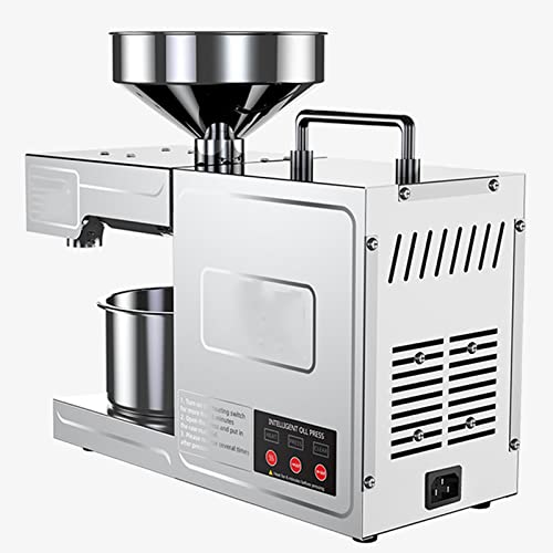AOKLEY Máquina eléctrica de Prensa de Aceite,prensador de Aceite frío y Caliente,Extractor de Aceite automático de Acero Inoxidable para maní,Lino,semilla,Perilla,Calabaza,220v