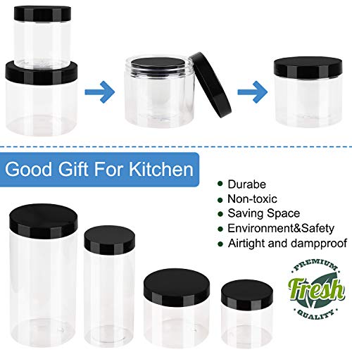 Aoligei Transparente Botes Cocina, Tanque de Almacenamiento de Plástico con Etiquetas y Marcadore, Juego de Recipientes Herméticos sin BPA, Set de Almacenamiento de Alimentos(8pcs)