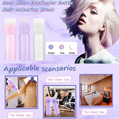 Aplicador Botella De Pelo, Peine De Raíz Aplicador Botella Aplicador Para El Cabello, Cepillo De Tinte De Cabello Botella, Peine Aplicador De Pelo Botella Con Pincel, Herramientas De Color De Pelo