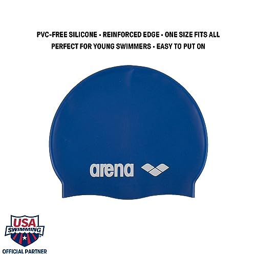 arena Classic Silicone Junior Gorro de Natación Unisex, Gorro de Natación para Niños y Niñas, Gorro de Natación con Borde Reforzado, Gorro de Natación Suave y Resistente