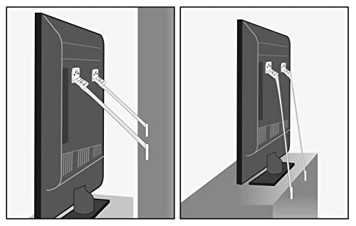 ARREGUI A-1044560 Correas de seguridad para TV |Cintas de seguridad para TV y muebles | Sujeción TV ajustable | 2 Correas ajustables | Tornillos de distintos tamaños | Correas Negras