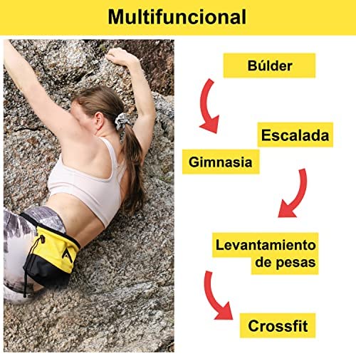 ATACAMA Bolsa Magnesio Escalada - Bolsa de Tiza Escalada con Cinturon - Bolsa de Magnesio para Deporte - Magneseras Escalada o Búlder - Bolsa de Tiza Gimnasio para Crossfit o Levantamiento de Pesas