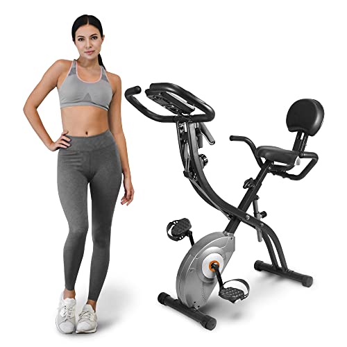 ATIVAFIT Bicicleta de Ciclismo Interior Plegable magnética Vertical Bicicleta estática giratoria reclinable Bicicleta de Ejercicio
