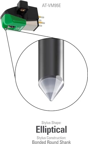 Audio-Technica AT-VM95E Cápsula estéreo con aguja elíptica serie VM95 Verde