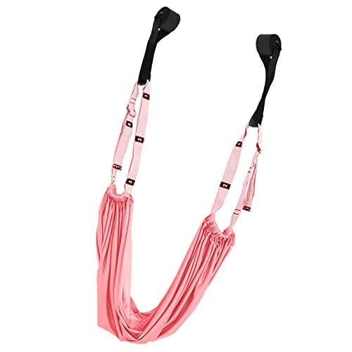 AYNEFY Correa Aérea Elástico Cojinete Fuerte Capacidad Ajustable Camilla de Pierna Plegable Flexibilidad Entrenador Yoga Fitness Band para Cintura Danza Yoga (Rosa)