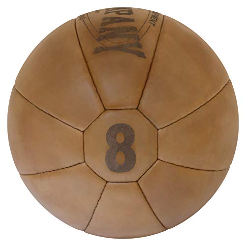 Bad Company - Balón medicinal (piel, 10 niveles de peso, 1-10 kg), color marrón claro o negro, color marrón, tamaño 7 kg