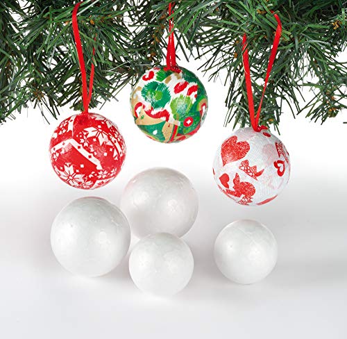 Baker Ross Pack Ahorro de Bolas de Poliestireno Perfectas para Crear Modelos Decoraciones y Adornos para Manualidades y Artesanía (Pack de 36)