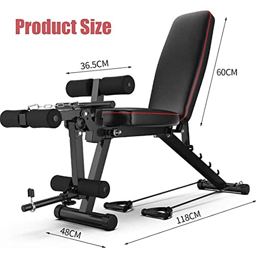 Banco de Pesas Ajustable para Fitness, Banco de Musculación Multifunción para Entrenamiento de Cuerpo Entero, Respaldo Abatible, Diseño Compacto, Antideslizante, Carga Máxima 200 Kg