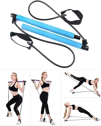 Banda de resistencia azul para pilates y tonificadores de yoga, banda de yoga, banda de pilates, banda de dominadas, equipo de yoga, recortador de cuerpo, moldeador de cintura y abdominales, brazos,