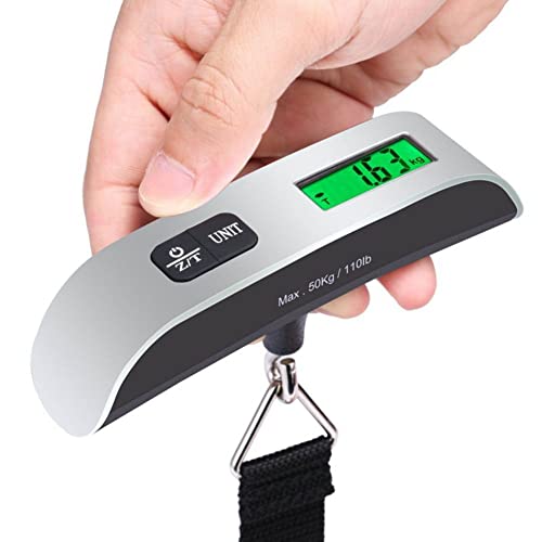BáScula Colgante Digital LCD para Equipaje, Maleta, Equipaje, BáScula con CinturóN para Herramienta ElectróNica de Peso, 50 Kg/110 Libras, Color Negro
