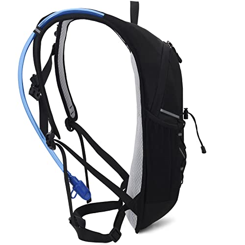 BBAIYULE® Mochila de hidratación con 2L Water Bladder BPA Free, Mochila de Agua Bolsa de Agua Mochila Esquí, Correr, ,Senderismo ,Ciclismo (Negro(Bolsa de hidratación incluida))
