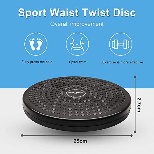 BEETWO Disco giratorio para ejercicios aeróbicos con plataforma de seguridad antideslizante, equipo de fitness para ejercicios de cintura y masaje de pies