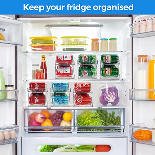BingoHive Rodante Organizador De Latas Para Nevera Dispensador Latas Frigorífico Refrigerador Cocina Despensa Almacenamiento 10 latas de tamaño estándar de 330ML Cerveza Soda Refrescos Bebidas