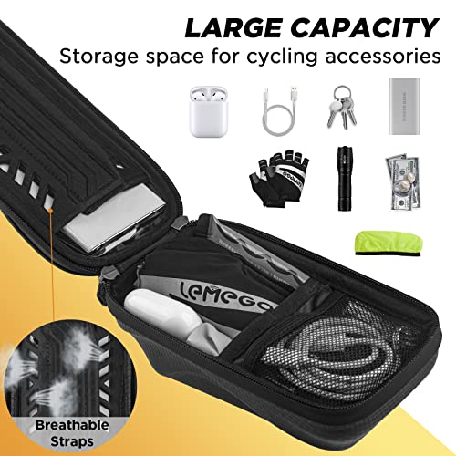 Bolsa Bicicleta Manillar Móvil Impermeable - Bolsa Cuadro con Gran Capacidad Pantalla Táctil y Cubierta de Lluvia, Soporte Móvil para Bicicleta de Carretera Montaña MTB Ciclismo hasta 7,2 Pulgadas