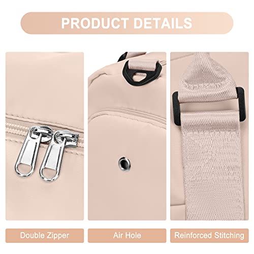 Bolsa de Viaje Bolso Deporte Mujer Niña,Mochila Bolsas Gimnasio Impermeable Ligera Bolsa Deportiva con Bolsillo Húmedo y Compartimento de Zapatos,Duffel Bag Hombre Bolso Fin Semana Gym,Beige
