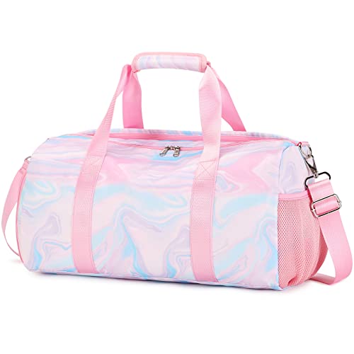 Bolsa de Viaje Niña Bolsa de Deporte Chica Bolsas de Baile Niña Mujer Bolsa de Gimnasia,Bolsa de Viaje con Bolsillo Impermeable y Compartimento Zapatos,para Gimnasia,Natación, Lección de Tenis
