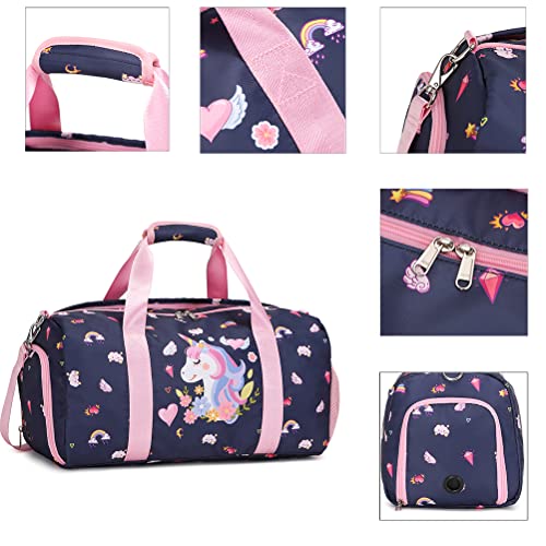 Bolsa Deporte para Infantil Niños Unicornio Bolso de Fin de Semana Niña Bolsa de Baile Chicas Bolso Deportivo Bolsas de Hombro para Gimnasio Viajes Gimnasia
