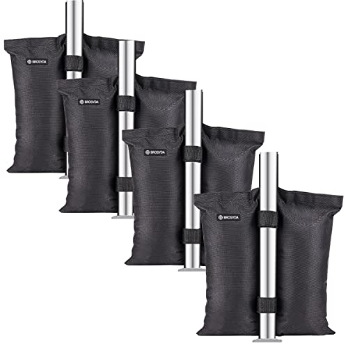 BROSYDA Juego de 4 Bolsa de Arena, Pesos para Carpas de Grado Industrial 1680D, Bolsas de Peso para Carpas, Revestimiento de PVC, Pesos para Gazebo Emergentes de Patio al Aire Libre (Doble Tubo)