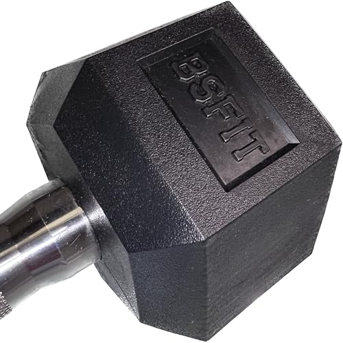 BSFIT® 1 Mancuerns pesa, dumbells hexagonales ergonómicas con empuñadura de cromo y revestimiento de caucho de 2,5 kg. X UNIDAD.…