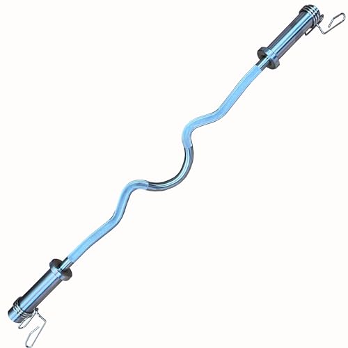 BSFIT Barra W olímpica 50mm Pesas Barbell, curvada de 120 cm para discos Bumper profesional hasta 250kg maciza