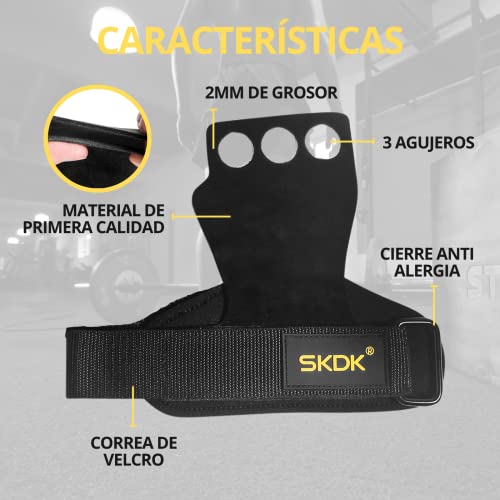 Calleras Unisex para CrossFit, Gimnasio, Cross Training. Material Antideslizante, Previene Ampollas y Desgarros. Agarre de Muñeca con Agujeros Para Mayor Protección, Resistencia y Control.