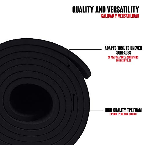 Calma Dragon Esterilla Yoga Fitness Gimnasia, Colchoneta de Yoga 89828 Antideslizante Estera para Pilates con Material ecológico TPE Mat diseñado para Entretenimiento y Entrenamiento físico (Negro)