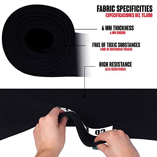 Calma Dragon Esterilla Yoga Fitness Gimnasia, Colchoneta de Yoga 89828 Antideslizante Estera para Pilates con Material ecológico TPE Mat diseñado para Entretenimiento y Entrenamiento físico (Negro)