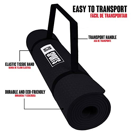 Calma Dragon Esterilla Yoga Fitness Gimnasia, Colchoneta de Yoga 89828 Antideslizante Estera para Pilates con Material ecológico TPE Mat diseñado para Entretenimiento y Entrenamiento físico (Negro)