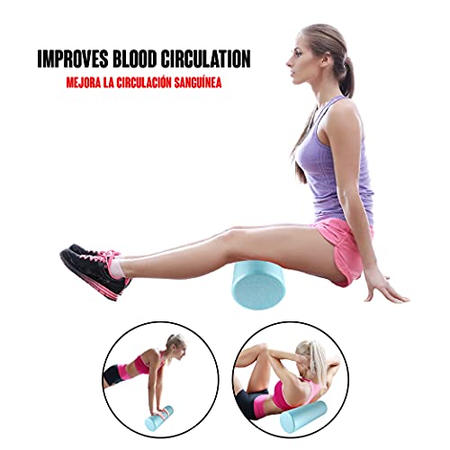 Calma Dragon Foam Roller EPP, 89898, Rodillo de masajes, Roller para Yoga, Fitness, Pilates, Cilindro para Masajes Musculares, Longitud 45 cm diámetro 15 cm, Rodillo miofascial (azul)