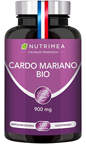 Cardo Mariano 100% Orgánico | 900mg Por Día Detox y Protección Hígado Antioxidante Facilita Digestión | 120 Cápsulas Veganas | Sin Aditivos Natural | Fabricado en Francia