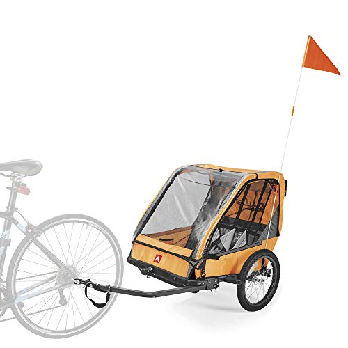 Carriola y remolque de bicicleta Allen Sports Hi-Viz para dos niños, anaranjado, modelo ES2-O