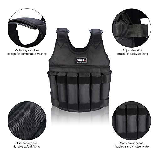Chaleco de entrenamiento Yosoo ajustable, chaleco de Oxford con hombros acolchados para más comodidad, chaleco para llevar pesos (sin pesos), chaleco para hacer deporte, camuflaje Chalecos vacíos sin placas de acero