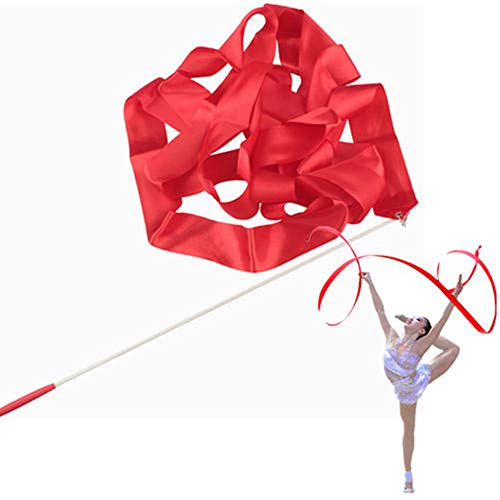 Cintas de Baile,10 Pack Gimnasia Rítmica 2M Varitas de Cinta para Niños Bailes Artísticos Baton Twirling (10 Colores)