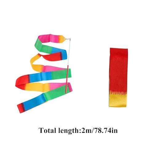 Cintas de gimnasia rítmica Premium para niños, Cinta de baile para bailarinas color arco iris, con instrucciones para divertidas actividades y entrenamiento, Óptimo regalo para niña