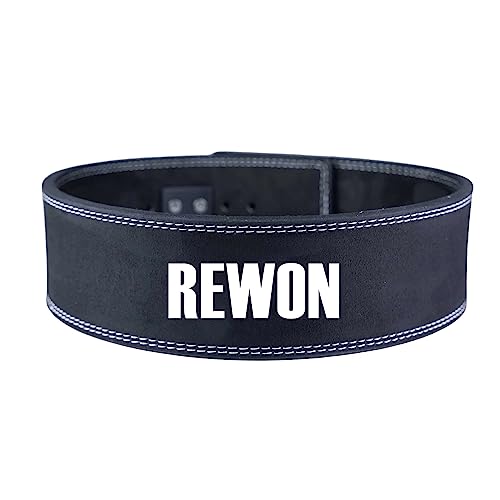 Cinturón de palanca de cuero genuino de 10 mm para levantamiento de pesas, culturismo, entrenamiento cruzado, sentadillas o peso muerto, levantamiento de pesas, fitness para hombres y mujeres, (negro,