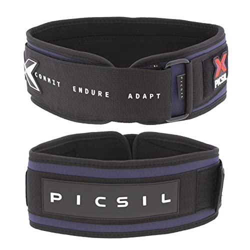 Cinturón Lumbar para Levantamiento de Pesas, Ideal para Sentadillas, Peso Muerto, Zancadas, Cinturón Personalizable con Espacio para Parches, 3 Colores, 5 Tallas (M, Azul)