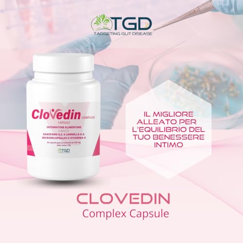 CLOVEDIN COMPLEX CAPSULE complemento femenino ideal para equilibrar la microbiota - Complementos alimenticios con Vitamina A 60 cápsulas - Suplemento para la recidiva de la candidiasis