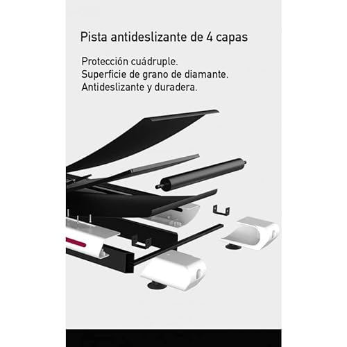 Clover Fitness - A7 - Cinta de Correr y Andar Plegable ultracompacta, Velocidad máxima 12 km/h, Pulsómetro, Superficie de Pista 40x100 cm, Potencia 2 HP, Color Blanco, 125x70x116 cm