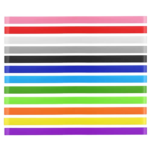 cobee Bandas de goma coloridas, 12 bandas de silicona grandes para libros, portapapeles, portátiles, cajas de cables grandes