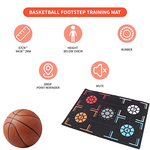 Colchoneta de Entrenamiento de Paso de Baloncesto, Entrenador de Regate de Baloncesto Silencioso Que Absorbe los Golpes Antideslizante, Equipo de Práctica de Baloncesto de 2 Mm