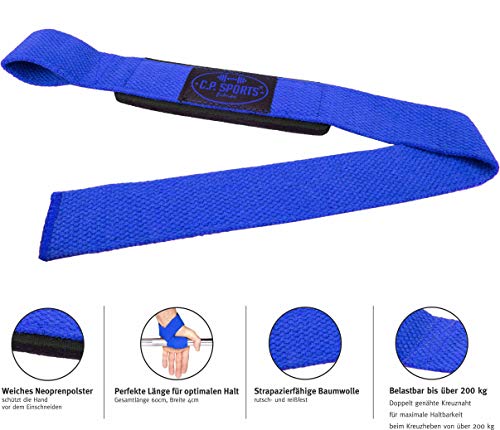 C.P. Sports 38752 - Correa para levantamiento de peso, azul