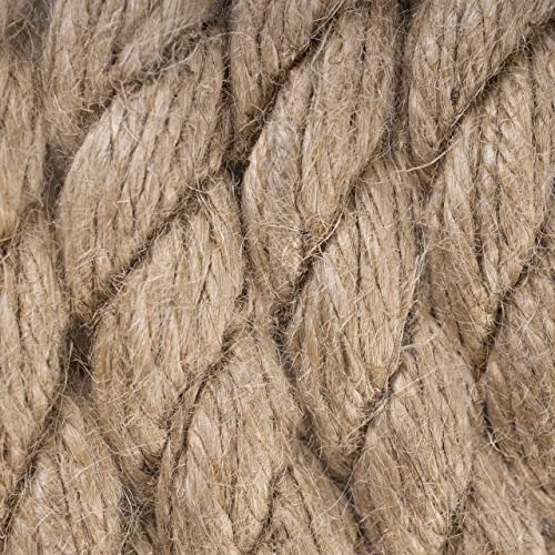 Creative DECO 5m Cuerda de Yute | 30mm de Grosor | Cuerda Fuerte Y Duradera | Trenzada | Color Marrón Natural Jardinería, Decoración De Interiores, Proyectos De Bricolaje Y Artesanía