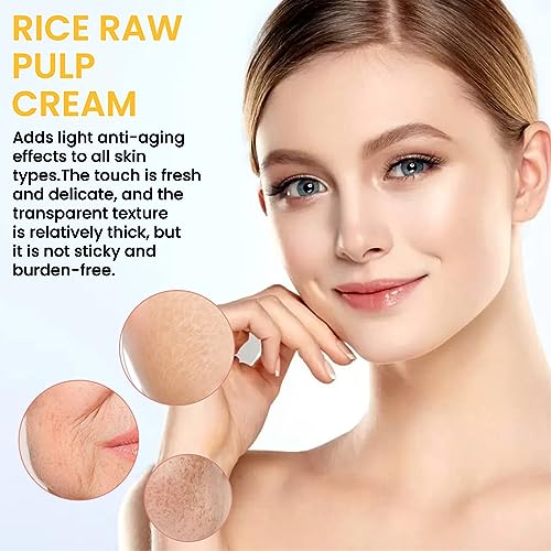 Crema Facial de Arroz Reparación de Arroz Crema Facial Hidratante Extractos de Arroz Antienvejecimiento Reparación de Pecas Piel Dañada Restaura Hidratación Piel Facial 50ml