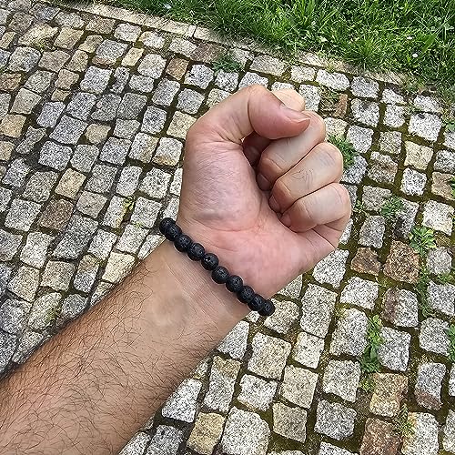 Crossfit Pulsera deportiva con mancuernas, piedra natural, pulseras de yoga, levantamiento de pesas, regalo para hombres, 8 mm