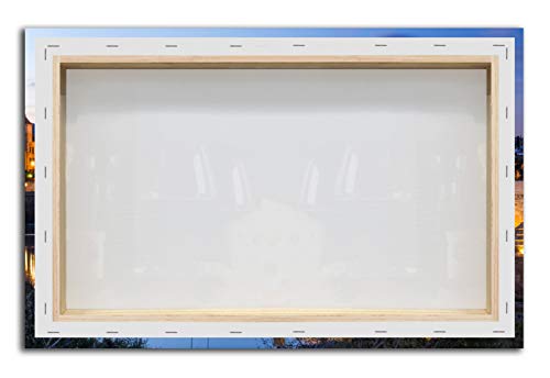 Cuadro lienzo canvas Cordoba Puente Mezquita y Catedral luces al atardecer Andalucia – Varias medidas - Lienzo de tela bastidor de madera de 3 cm - Impresion en alta resolucion (50, 33)