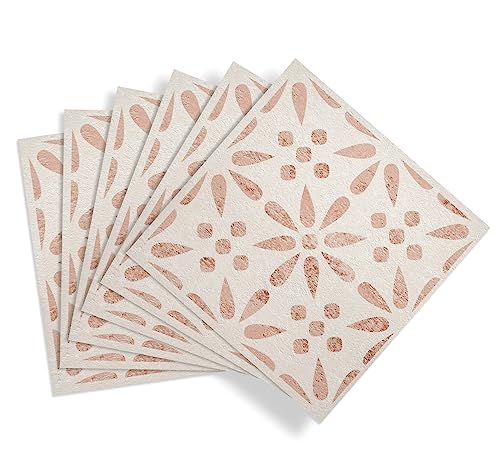 d-c-fix suelo vinilo autoadhesivo Flores vintage - 11 losetas - impermeable, duradero, decorativo vinilico - baldosas azulejos adhesivos PVC - para cocina, baño y salón - 30,5 x 30,5 cm