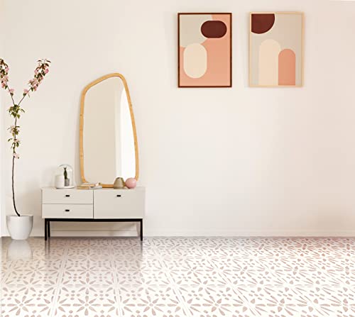 d-c-fix suelo vinilo autoadhesivo Flores vintage - 11 losetas - impermeable, duradero, decorativo vinilico - baldosas azulejos adhesivos PVC - para cocina, baño y salón - 30,5 x 30,5 cm