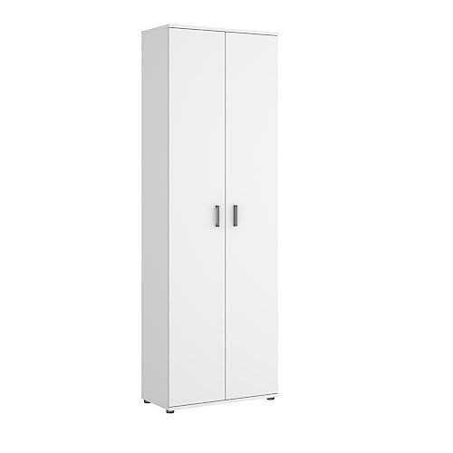 DEKIT GRUPO RIMOBEL Armario Multiusos 6 estantes, Madera de ingeniería, Blanco, 61x190x35cm