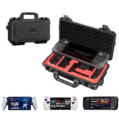DEVASO Funda de Transporte Impermeable para Steam Deck, Black, 14 * 7.6 * 4inch, Estuche de Transporte con asa