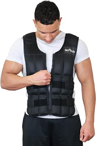 DH FitLife Chaleco de Peso 20 KG para Musculación y Entrenamiento de Fuerza, Weighted Vest Ajustable, Chaleco Lastrado para Correr, Mujeres Hombres Fitness Chaleco de Entrenamiento